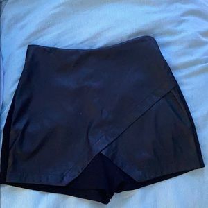 Black leather skirt